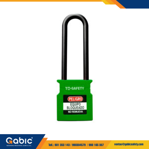 Candado de Aluminio con Arco de Acero 76mm Verde TS ALP76S To Safety