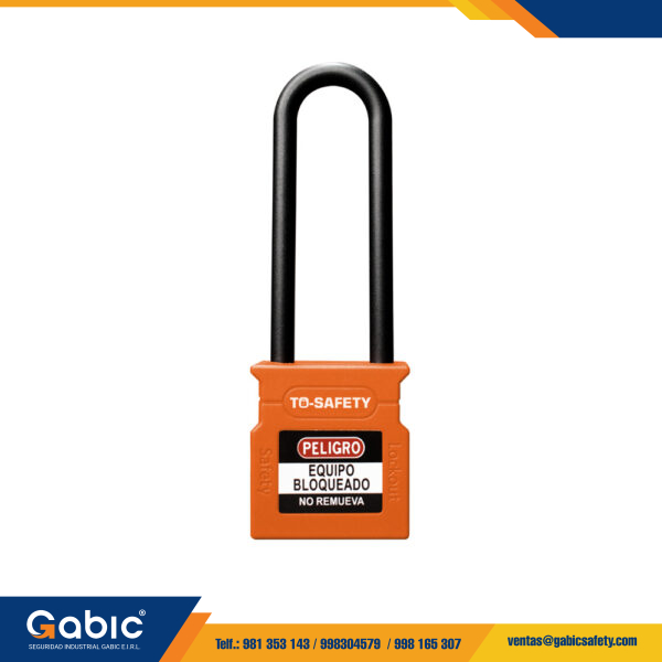 Candado con Arco de Plástico de 76mm Naranja TS WCP76P Dieléctrico To Safety