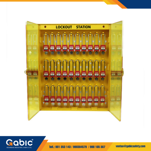 Estación de Bloqueo para 60 Candados con Tapa Amarilla TS LS11 To Safety