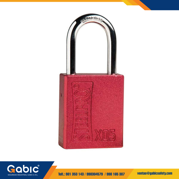 Candado Steelpro Bloqueo Corto X05 Rojo