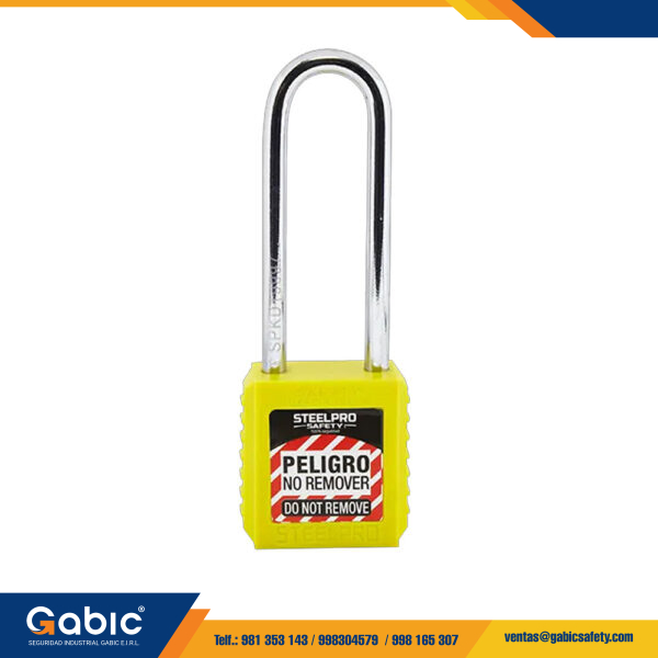 Candado Steelpro Bloqueo X10 Largo Amarillo