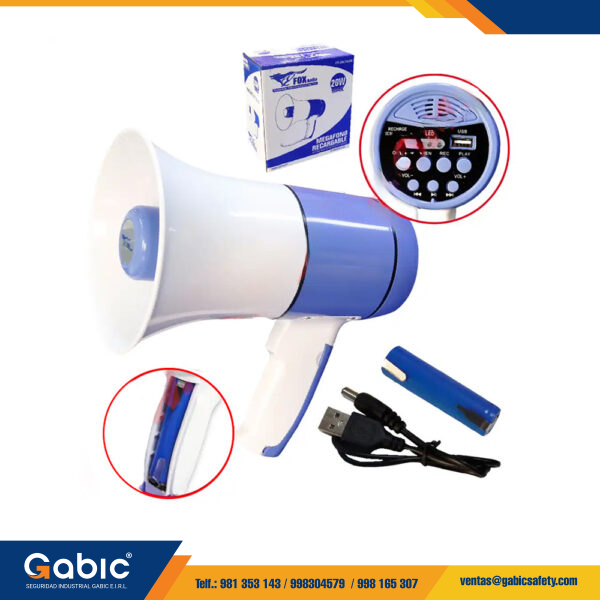 Megafono Fx 20LT Usb Fox Audio con Bateria Recargable 20 Watts