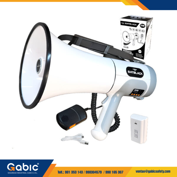 Megafono Recargable 220W Con Grabacion 100 Seg Bateria 3.7X3 2200 Mah