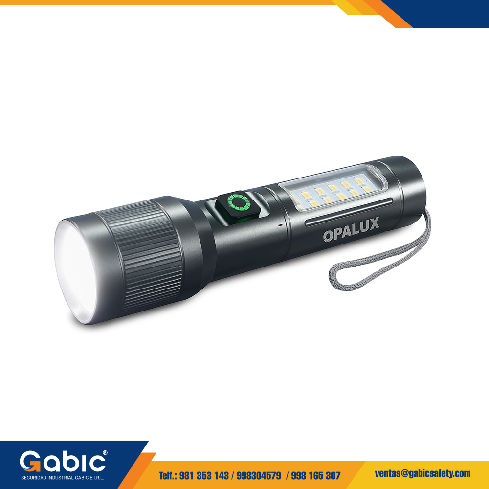 Linterna con lámpara recargable opalux