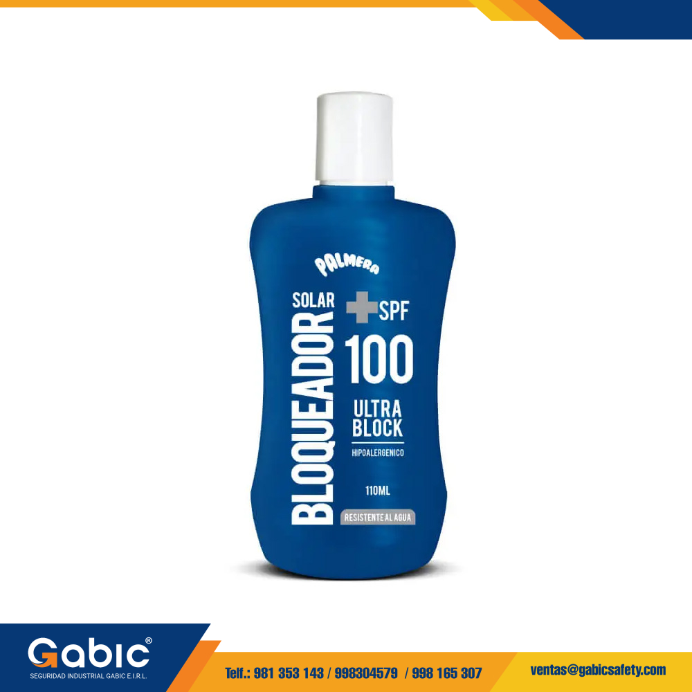 Bloqueador Solar 110 ml PALMERA Ultra Block resistente al gua para las industrias